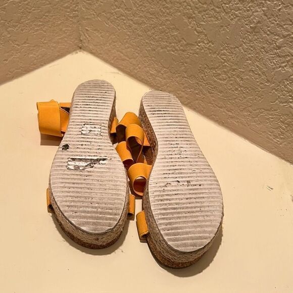 Forever 21 Womens Size 10 Orange Platform Sandals Open Toe Ankle Strappy - Picture 6 of 7